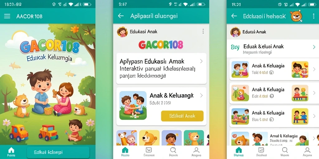 Tampilan antarmuka GACOR108 yang interaktif dan ramah anak.