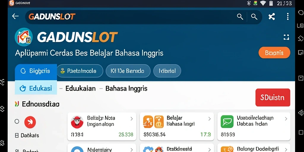 Tampilan antarmuka aplikasi GADUNSLOT yang menarik dan interaktif.