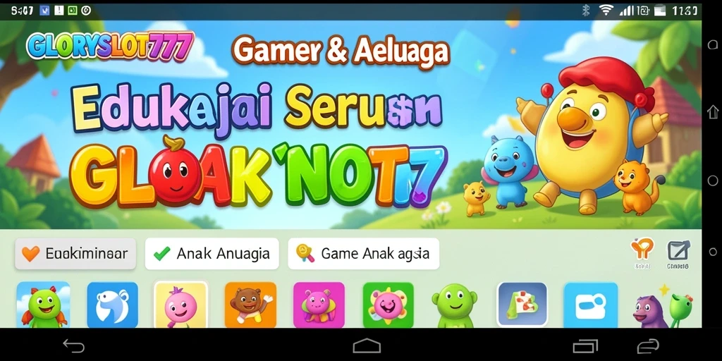 Tampilan menawan dari layar utama GLORYSLOT777 dengan permainan edukatif.