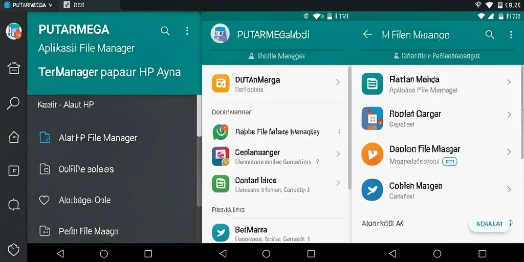 Tampilan antarmuka aplikasi File Manager PUTARMEGA yang mudah digunakan.